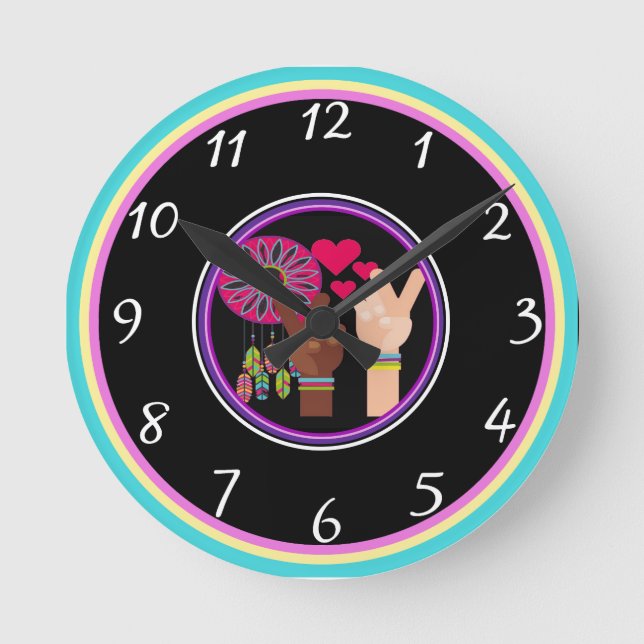Horloge Ronde Peace Wall Clock (Recto)