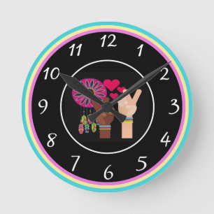 Horloge Ronde Peace Wall Clock