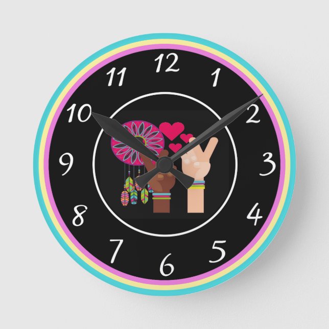 Horloge Ronde Peace Wall Clock (Recto)