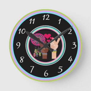 Horloge Ronde Peace Wall Clock