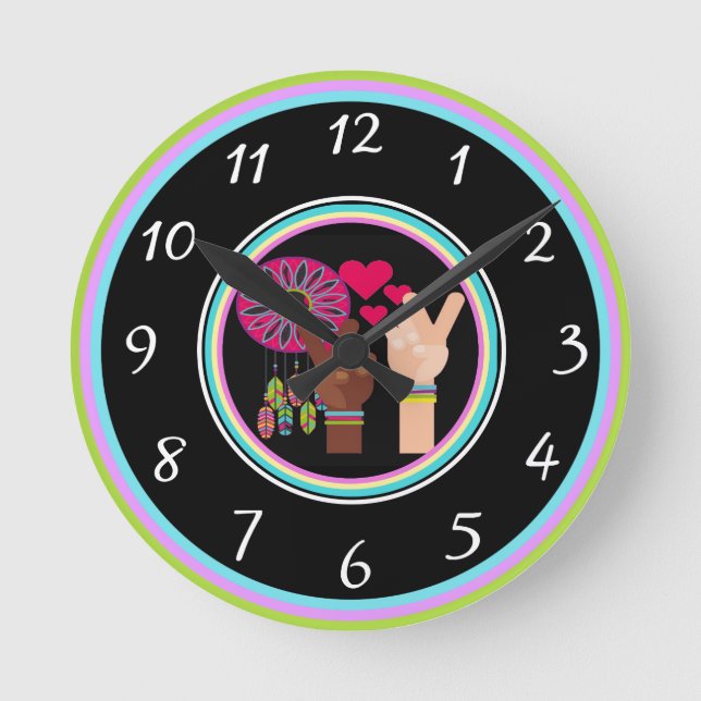 Horloge Ronde Peace Wall Clock (Recto)