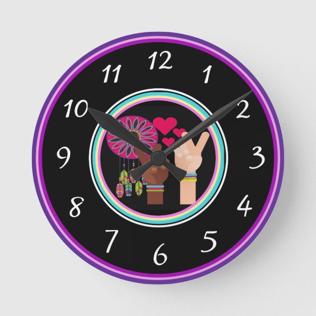 Horloge Ronde Peace Wall Clock (Recto)