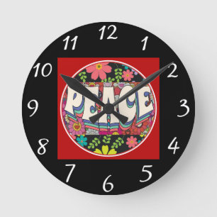 Horloge Ronde Peace Wall Clock