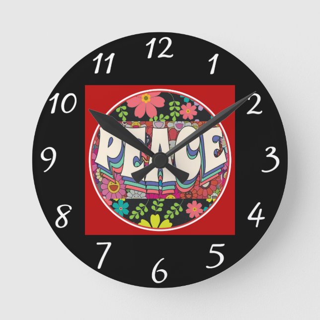 Horloge Ronde Peace Wall Clock (Recto)
