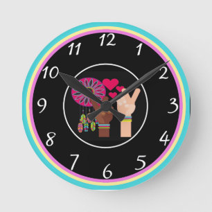 Horloge Ronde Peace Wall Clock