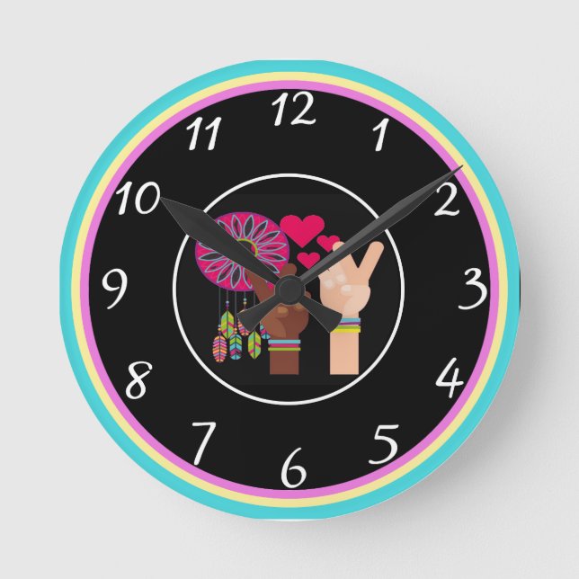 Horloge Ronde Peace Wall Clock (Recto)