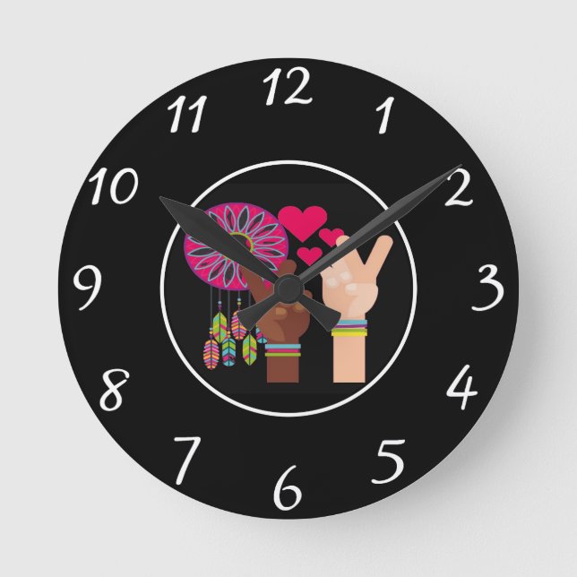 Horloge Ronde Peace Wall Clock (Recto)
