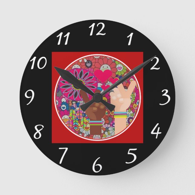 Horloge Ronde Peace Wall Clock (Recto)