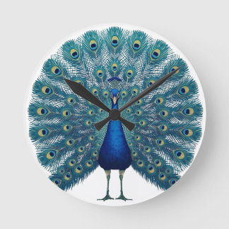 Horloge Ronde Peacock Wall Clock – Elegant Decorative Timepiece 