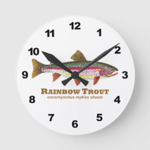 Horloge Ronde Pêche à la truite arc-en-ciel