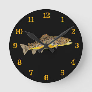 Horloge Ronde Pêche à la truite Brown