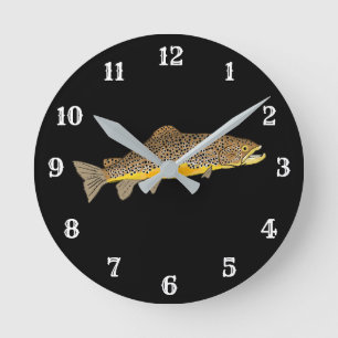Horloge Ronde Pêche à la truite Brown
