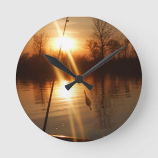 Horloge Ronde Pêche au coucher du soleil