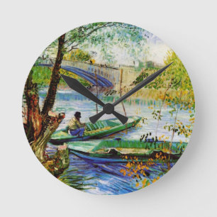 Horloge Ronde Pêche au printemps, Vincent van Gogh. Belle pêch