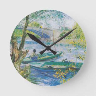 Horloge Ronde Pêcheurs et bateaux de Van Gogh dans Pont de Clich