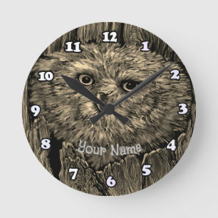 Horloge Ronde Peeper Owl