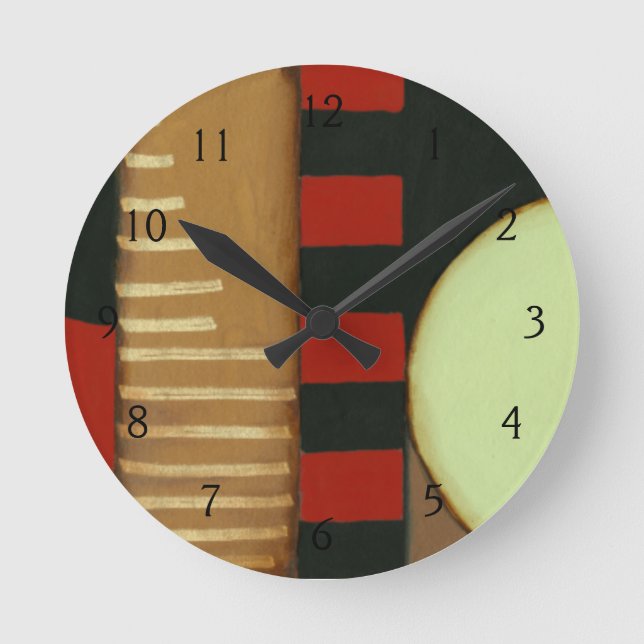 Horloge Ronde Peinture à panneaux de style loft contemporain (Recto)