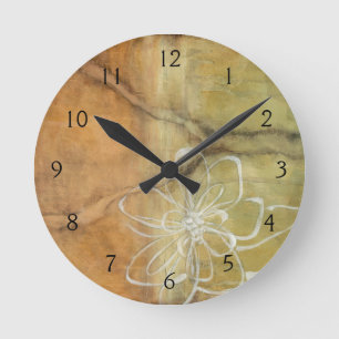 Horloge Ronde Peinture Abstraite en silhouette sur Arrière - pla