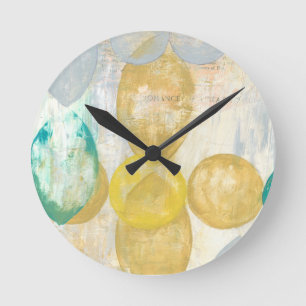 Horloge Ronde Peinture Abstraite moderne sur papier journal