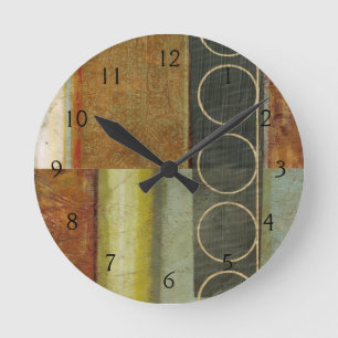 Horloge Ronde Peinture Abstraite multitexturée par Vision Studio