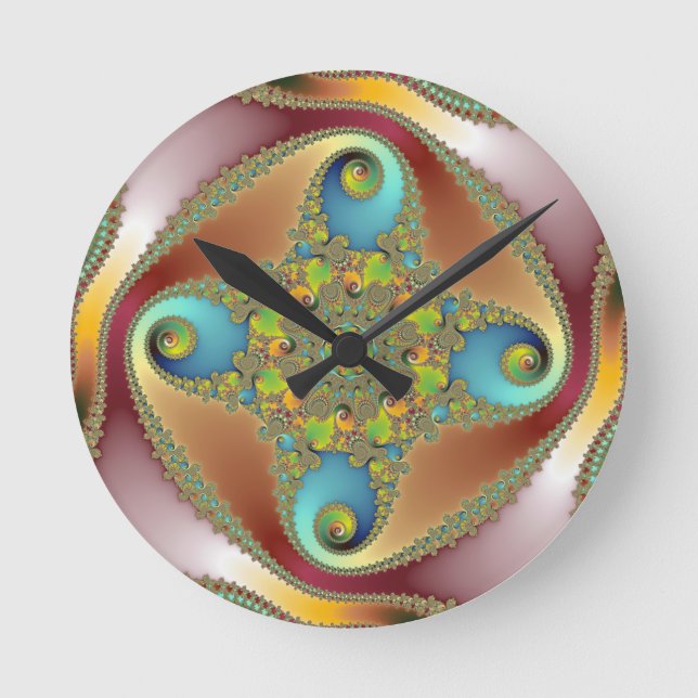 Horloge Ronde Peinture - Art fractal (Recto)