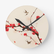 Peinture de style oriental, fleur de prune au prin