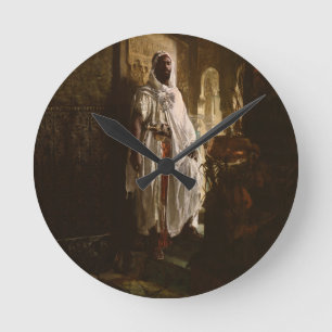 Horloge Ronde Peinture en chef maure africaine Portrait