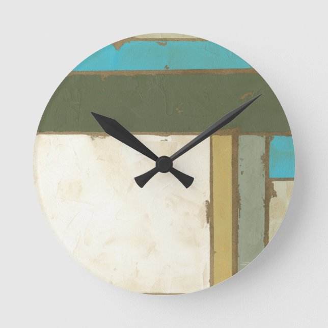 Horloge Ronde Peinture patinée de panneau par Jennifer (Recto)