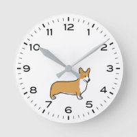 Pembroke Welsh Corgi avec heures et minutes