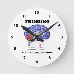Horloge Ronde Penser Est Mon Modus Operandi (Cerveau Anatomique)