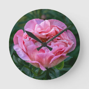 Horloge Ronde Peony rose
