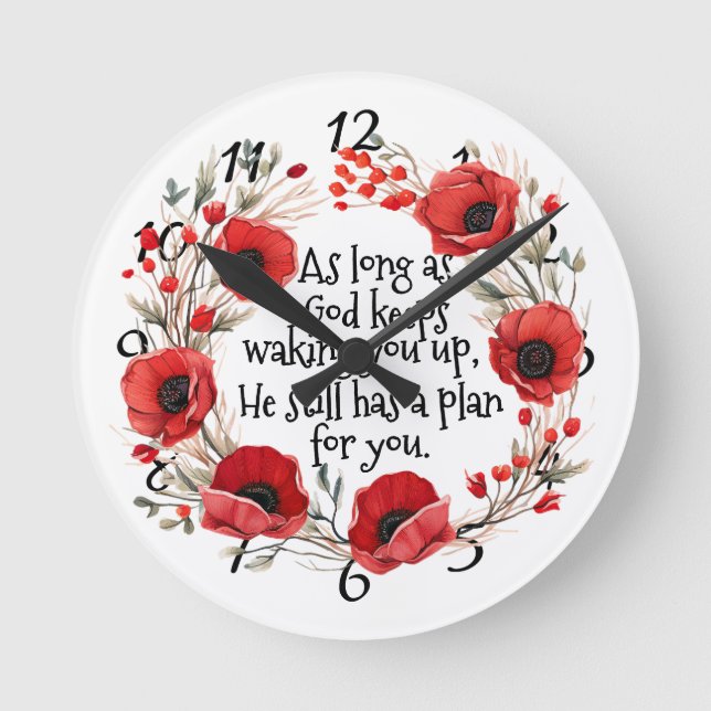 Horloge Ronde Pépites rouges Mug (Recto)