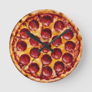 Horloge Ronde Pepperoni Pizza