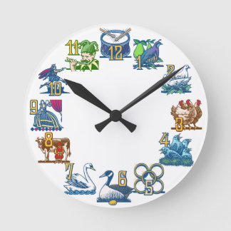 Horloge Ronde Perdrix dans un poirier