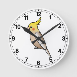 Horloge Ronde Perroquet Cacatoès Cartoon Cannelle Oiseau