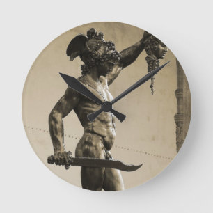 Horloge Ronde Perseus avec la tête de la méduse