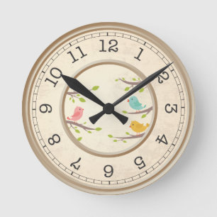 Horloge Ronde Personalized Custom Vintage Your Own Photo & texte