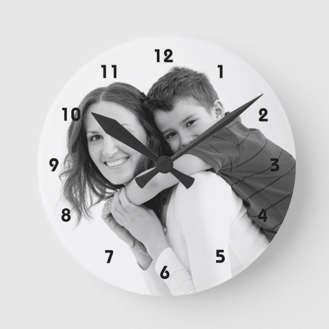 Horloge Ronde Personalized photo wall clock Make your own ! (Recto)