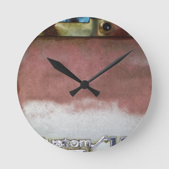 Horloge Ronde personnalisé de luxe rose et blanc (Recto)