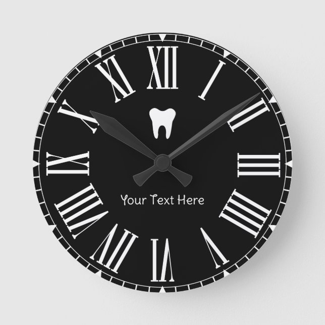 Horloge Ronde Personnalisé Dentiste Bureau Dentaire Blanc Dentis (Recto)