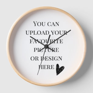 horloge ronde personnalisée avec cadre en bois