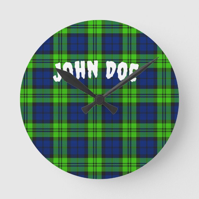 Horloge Ronde Personnaliser Blackwatch Plaid Tartan (Recto)