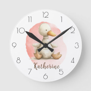 Horloge Ronde Personnaliser l’aquarelle Nourriture Nourriture Fi
