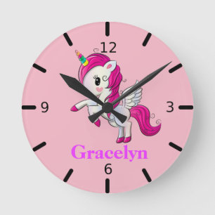 Horloge Ronde Personnaliser votre propre licorne