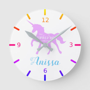 Horloge Ronde Personnalisez votre propre personnage d'Unicorne