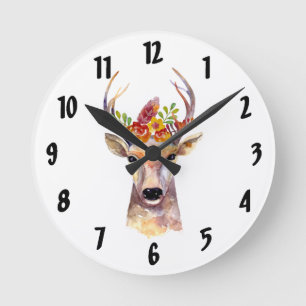 Horloge Ronde Personnalité du Wall Clock boho de Buck Head Brown
