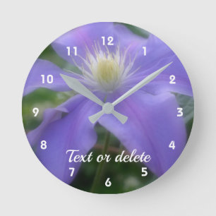 Horloge Ronde Personnalized Purple Clematis
