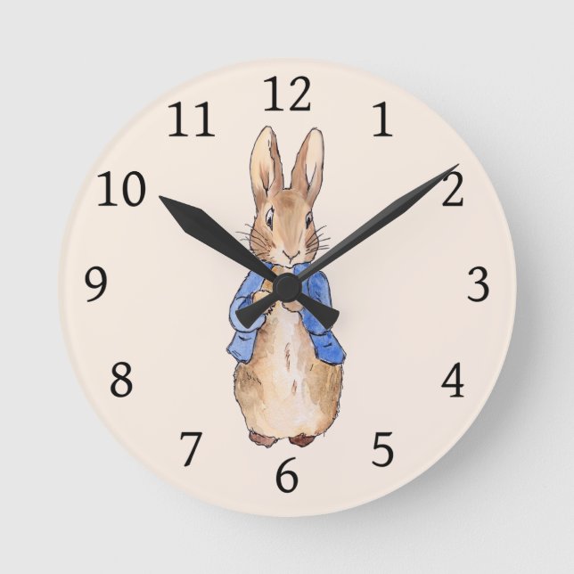 Horloge Ronde Peter le lapin beige (Recto)