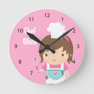 Horloge Ronde Petit décor mignon de pièce de filles de Baker d