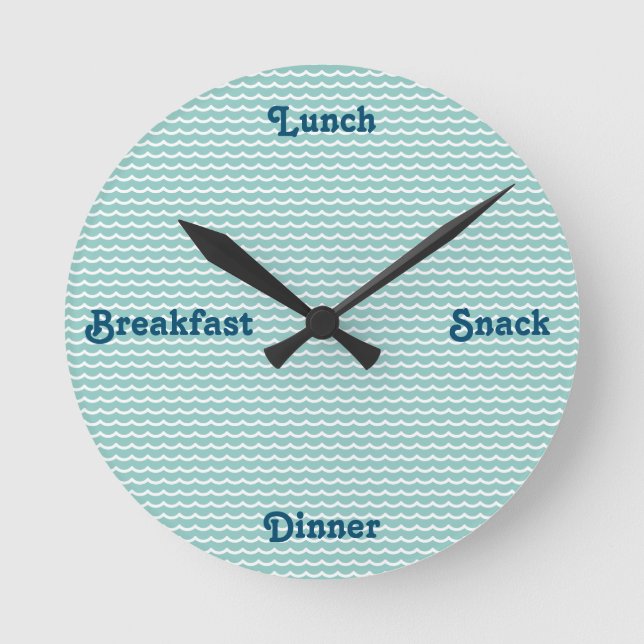 Horloge Ronde Petit Déjeuner Dîner Horaire Mot (Recto)